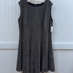 Simply Emma Dress Grunge Glitter Knit Black Silver Hoco‎ 20W Formal Dance NWT